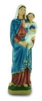 STATUA MADONNA CON BAMBINO IN GESSO DIPINTA A MANO - 30 CM