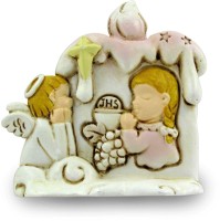 BOMBONIERA COMUNIONE BAMBINA: CANDELA IN RESINA ALTEZZA 6,5 CM