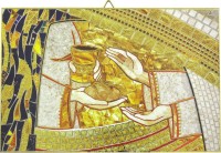 QUADRO EUCARESTIA DI PADRE RUPNIK CM 10,5X6,5 CON BOLLA GIUBILEO MISERICORDIA