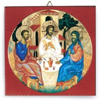 ICONA CENA EMMAUS STAMPA SU LEGNO - 11 X 11 CM