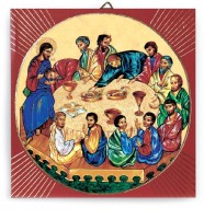 ICONA ULTIMA CENA STAMPA SU LEGNO - 12 X 11 CM
