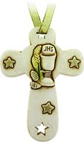 BOMBONIERA COMUNIONE BAMBINO/BAMBINA: CROCE IN RESINA - 8,5 CM