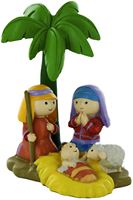 PRESEPE PER BAMBINI: NATIVITà IN RESINA CON PALMA DA 8 CM