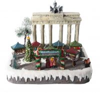 VILLAGGIO NATALIZIO BERLINO CON MOVIMENTO, LUCI, MUSICA (30 X 23,5 X 25 CM)