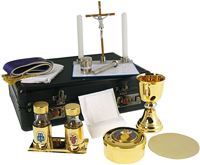 VALIGIA PER CELEBRAZIONI, VALIGETTA DA PRETE COMPLETA PER MESSA ALL'APERTO, CON AMPLIFICATORE / CASSA, 30X23X10 CM