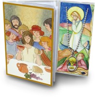 BOMBONIERA COMUNIONE: LIBRETTO RICORDO DELLA PRIMA COMUNIONE CON MEDAGLIA DELL'EUCARISTIA, TESTI IN ITALIANO
