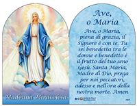 QUADRETTO MADONNA MIRACOLOSA IN LEGNO DOPPIA CUPOLA - 9 X 11,5 CM
