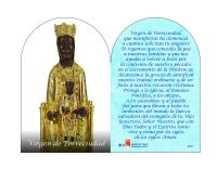 QUADRETTO VIRGEN DE TORRECIUDAD IN MDF CON PREGHIERA - 8,9 X 11,5 CM
