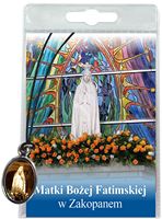 MEDAGLIA MADONNA DI FATIMA DI ZAKOPANE CON LACCIO E PREGHIERA IN POLACCO