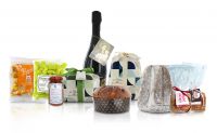 CESTO NATALIZIO GASTRONOMICO DEI MONASTERI CON SPECIALITà DOLCI: PANETTONE, PANDORO, PROSECCO, CANTUCCI, MARMELLATA, CARAMELLE IN CONFEZIONE REGALO