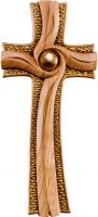 CROCIFISSO CROCE DELLA LUCE CILIEGIO - DEMETZ - DEUR - CROCE IN LEGNO DIPINTA A MANO. ALTEZZA PARI A 17 CM.