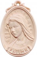 MEDAGLIONE BUSTO FATIMA - DEMETZ - DEUR - STATUA IN LEGNO DIPINTA A MANO. ALTEZZA PARI A 6 CM.