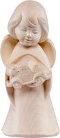 ANGELO SOGNATORE CON AUTO - DEMETZ - DEUR - STATUA IN LEGNO DIPINTA A MANO. ALTEZZA PARI A 9 CM.