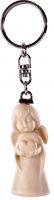 PORTACHIAVI ANGELO SOGNATORE CON CUORE IN LEGNO NATURALE - DEMETZ - DEUR - 5 CM