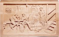 STUBE DEI CACCIATORI 90 - DEMETZ - DEUR - STATUA IN LEGNO DIPINTA A MANO. ALTEZZA PARI A 90 CM.