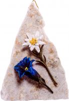 FIORI SU PIETRA - DEMETZ - DEUR - STATUA IN LEGNO DIPINTA A MANO. ALTEZZA PARI A 9 CM.