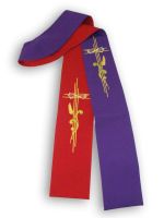 STOLA BICOLORE ROSSO/VIOLA