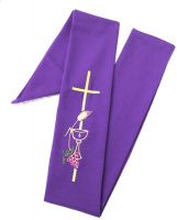 STOLA SACERDOTALE CON RICAMO VIOLA